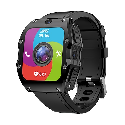 LOKMAT APPLLP 3 MAX Smartwatch 2.02 Zoll 4G LTE Mobilfunk-Smartwatch Schrittzähler Anruferinnerung Aktivitäts-Tracker Kompatibel mit Android iOS Unisex GPS Freisprechanrufe Mediensteuerung IPX-4 55mm Image