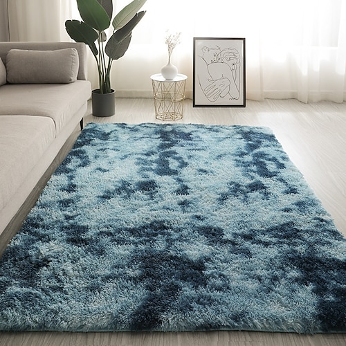 Schlafzimmerteppich im nordischen Stil, flauschiger Bodenteppich, weicher Dekoteppich für Wohnzimmer, Couchtisch, Nachttisch und Mädchenzimmer Image