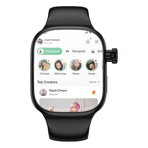 XH018 Smartwatch 2.06 Zoll 4G LTE Mobilfunk-Smartwatch Schrittzähler Anruferinnerung Schlaf-Tracker Kompatibel mit Android iOS Unisex GPS Freisprechanrufe Mediensteuerung IPX-4 50mm Uhrengehäuse Image