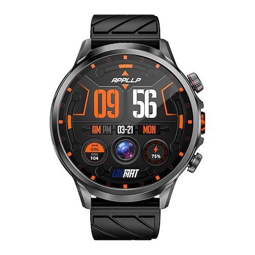 Lokmat Appllp 8 Pro Smartwatch, 1,85 Zoll, 4G LTE, Mobilfunk, Schrittzähler, Anruferinnerung, Schlaftracker, kompatibel mit Android und iOS, Unisex, GPS, Freisprechfunktion, Mediensteuerung, IPX-4, 52 mm