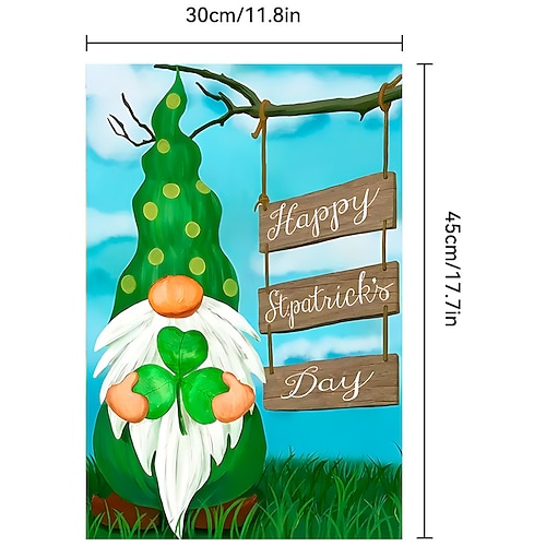 10 Stück St. Patrick's Day Gartenfahne Irischer Nationalfeiertag Karneval Glücksklee Image
