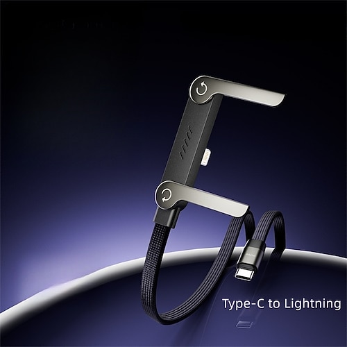 Faltbares 2-in-1-Ladekabel mit Ständer und verstellbarem Winkel für Schnellladen und Datensynchronisation von Smartphones, Tablets, Laptops und Spielekonsolen. Image