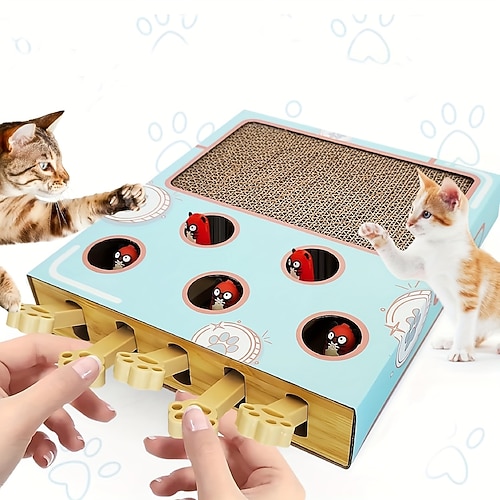 Robuster, aufklappbarer Katzenkratzbaum aus Pappe – interaktives Haustierspielzeug für Katzen, Spielbrett Image