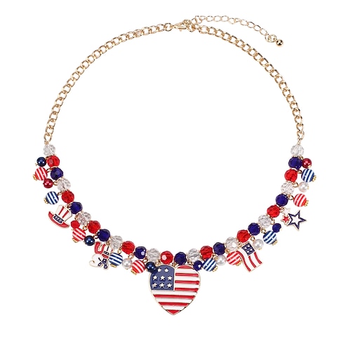 250-jähriges Jubiläum USA Karneval Halskette Lässig Erwachsene Unisex Unabhängigkeitstag / 4. Juli 4. Juli Party Leistung Einfaches Karnevalskostüm Verkleiden Image