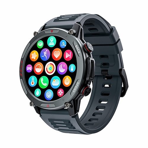 LOKMAT ZEUS 4 PRO Smartwatch 1.43 Zoll Smartwatch mit Bluetooth-Anruffunktion Temperaturüberwachung Schrittzähler Anruferinnerung Kompatibel mit Android iOS Unisex Langer Standby Freisprechanrufe Image