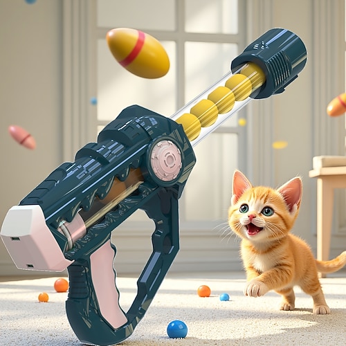 Dieses interaktive Katzenspielzeug-Set mit Wurfgeschoss und 10 Bommeln ist für den Innenbereich geeignet und fördert aktives Spielen sowie die Liebe und das Vertrauen zwischen Besitzer und Katze. Image