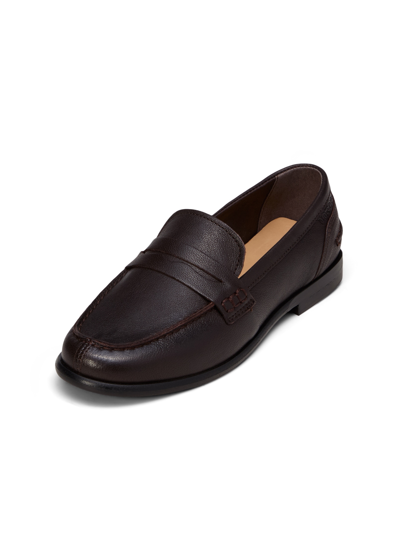 Loafer MARC O'POLO "aus natürlichem Ziegenleder", Damen, Gr. 40, burnt coffee, Obermaterial: 100% Leder (Rind), unifarben, Schuhe Loafer