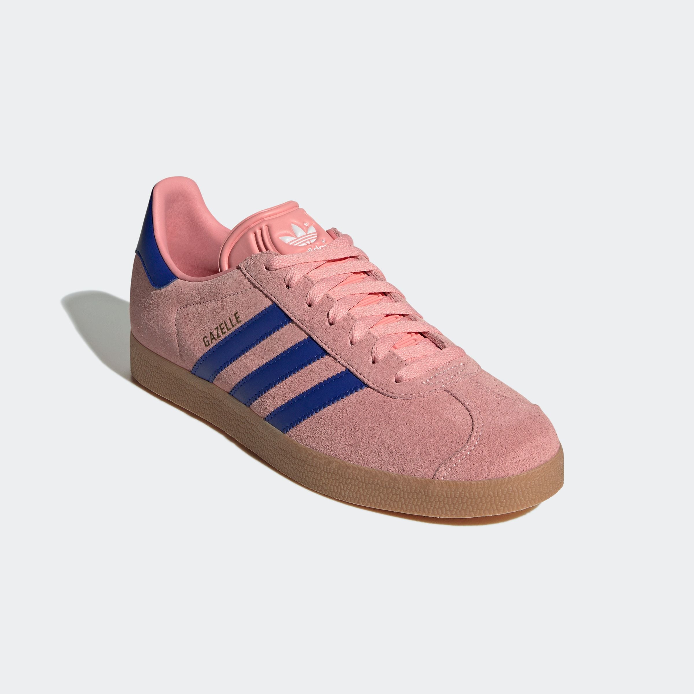 Sneaker ADIDAS ORIGINALS "GAZELLE", Herren, Gr. 38, rosa (semi pink spark, lucid blau, gum 2), Leder, Synthetik, Schuhe Sneaker