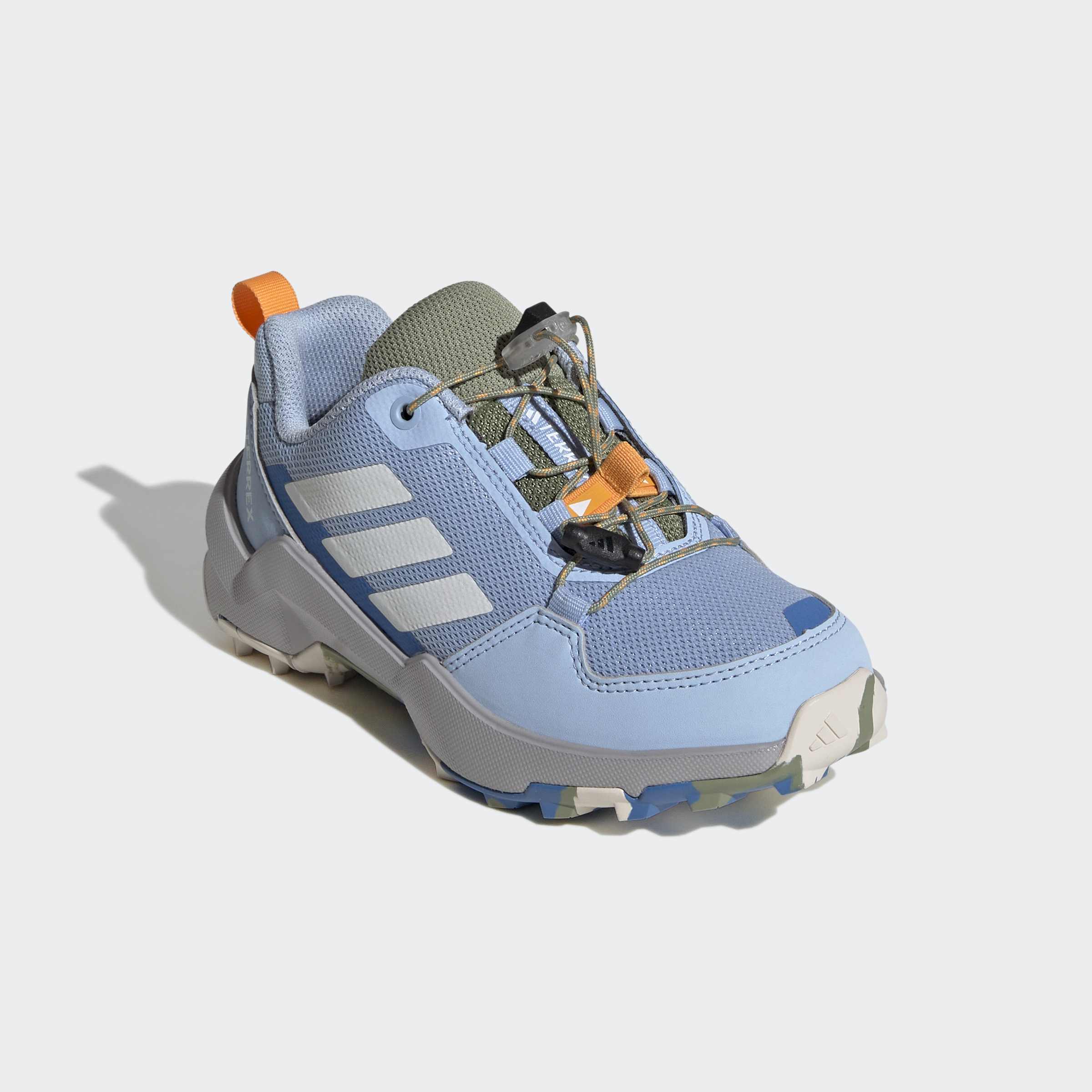 Wanderschuh ADIDAS TERREX "TERREX AX4S SPEED LACING", Kinder, Gr. 40, globlu, cweiß, gretwo, Synthetik, Textil, Schuhe Wanderschuh, für Kinder