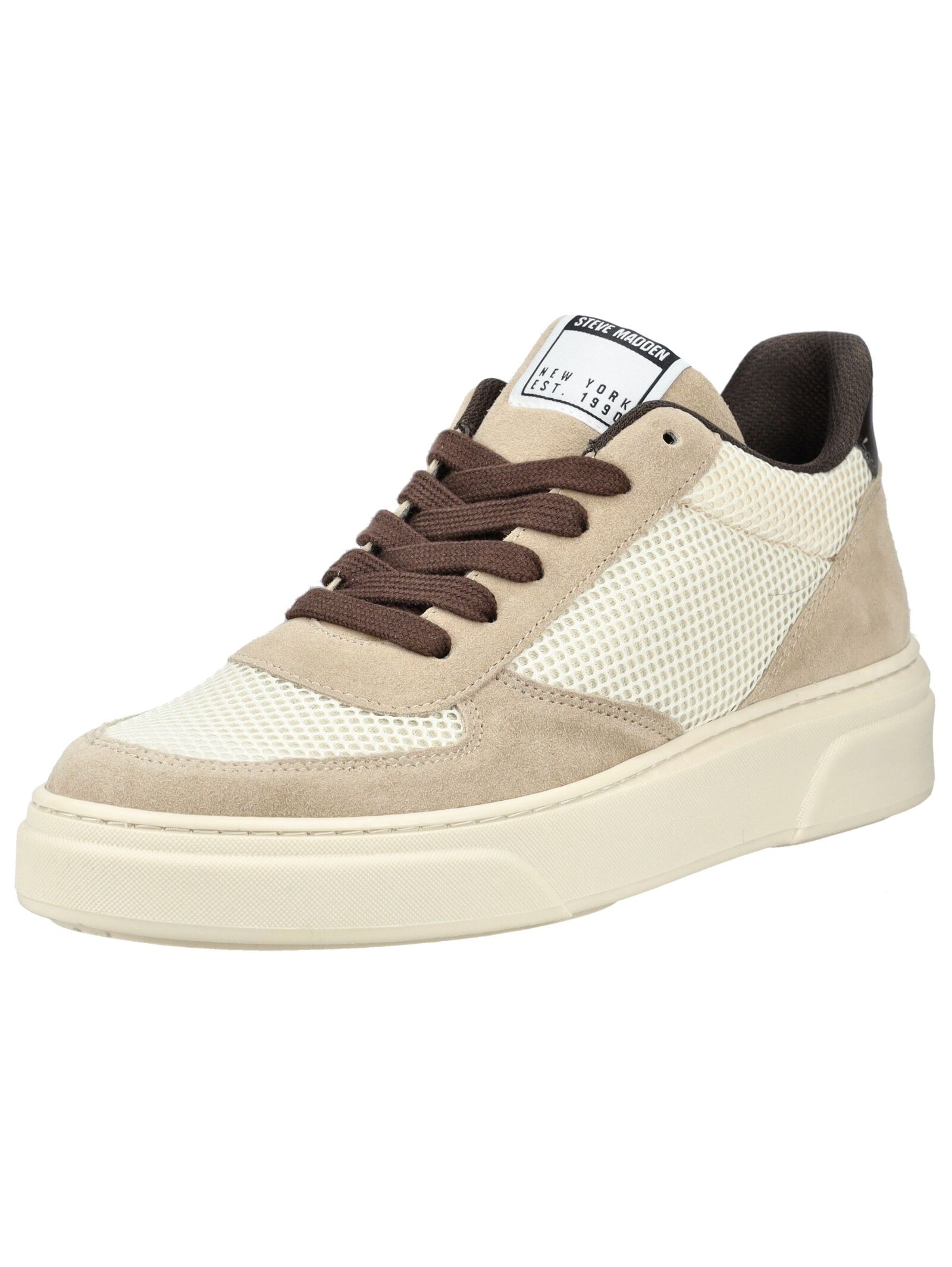 Sneaker STEVE MADDEN "STEVE MADDEN Sneaker Leder/Textil", Herren, Gr. 41, beige, Leder, Textil, Schuhe Sneaker