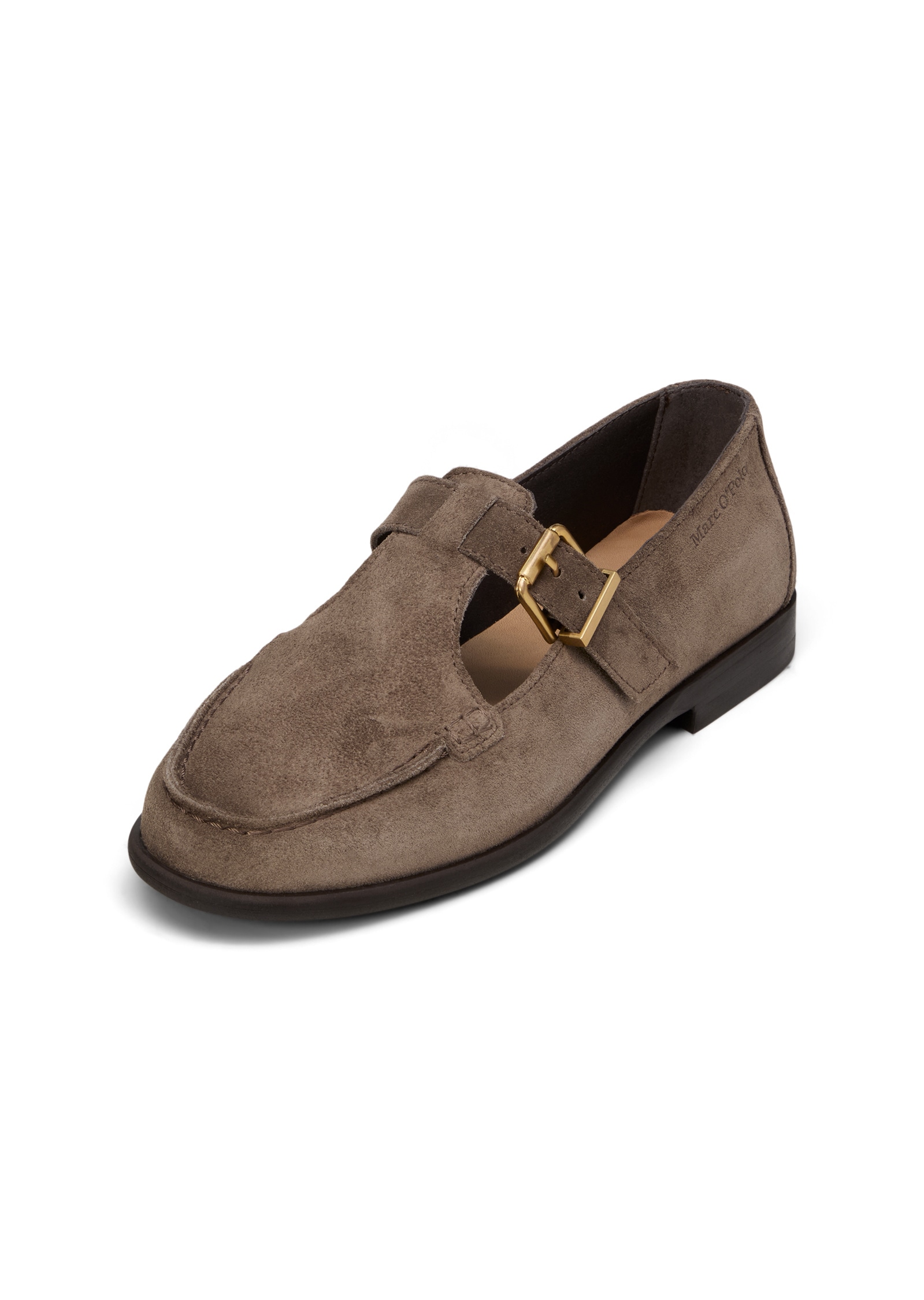 Loafer MARC O'POLO "aus weichem Veloursleder", Damen, Gr. 38, faded braun, Obermaterial: 100% Leder (Rind), unifarben, Schuhe Loafer