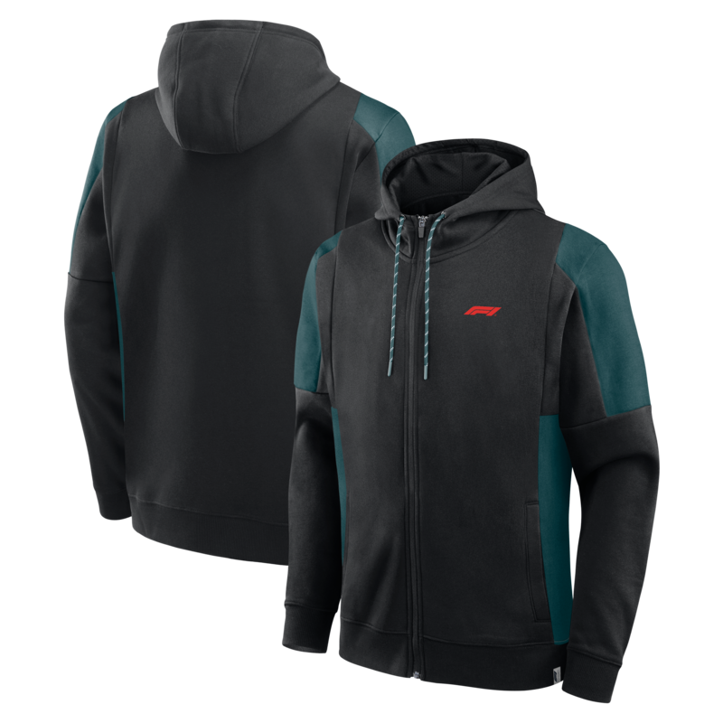 "Formula 1 Classics Full Zip Fleece Hoodie – Schwarz & Grün" Image