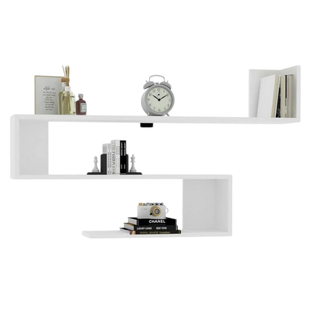 Etagère murale zigzag blanche 3 niveaux
