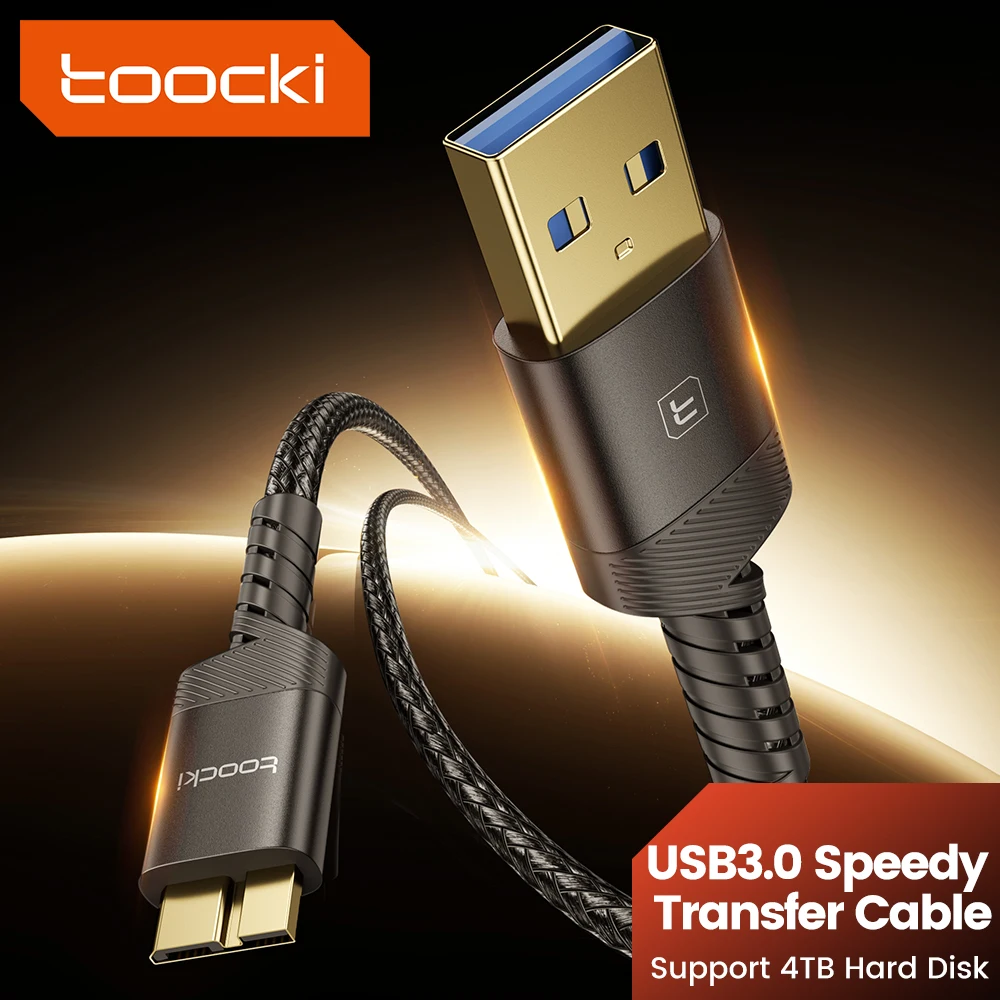 Toocki Micro B Kabel USB3.0 5 Gbit/s USB A/Typ C auf Micro B Datenübertragungskabel Sync für MacBook Festplatte Festplatte HDD SSD Gehäuse Image