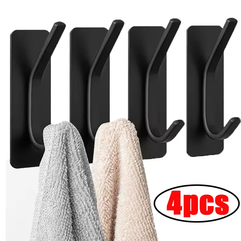Selbstklebende Kleiderhaken zum Aufhängen von Schwerlast-Edelstahl-Wandhaken Badezimmer-Handtuch-Aufbewahrungshaken Starke Haftung Wandhaken
