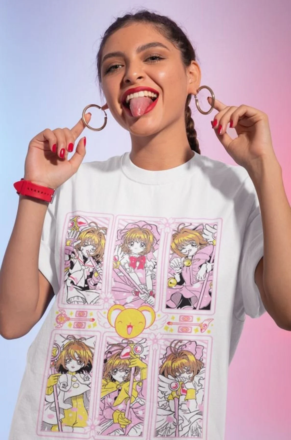 Cardcaptor Sakura Nostalgie-Reise! Sakura + Kero-chan T-Shirts im Manga-Stil mit 3D-Druck sind voller mädchenhafter Ausstrahlung. Image