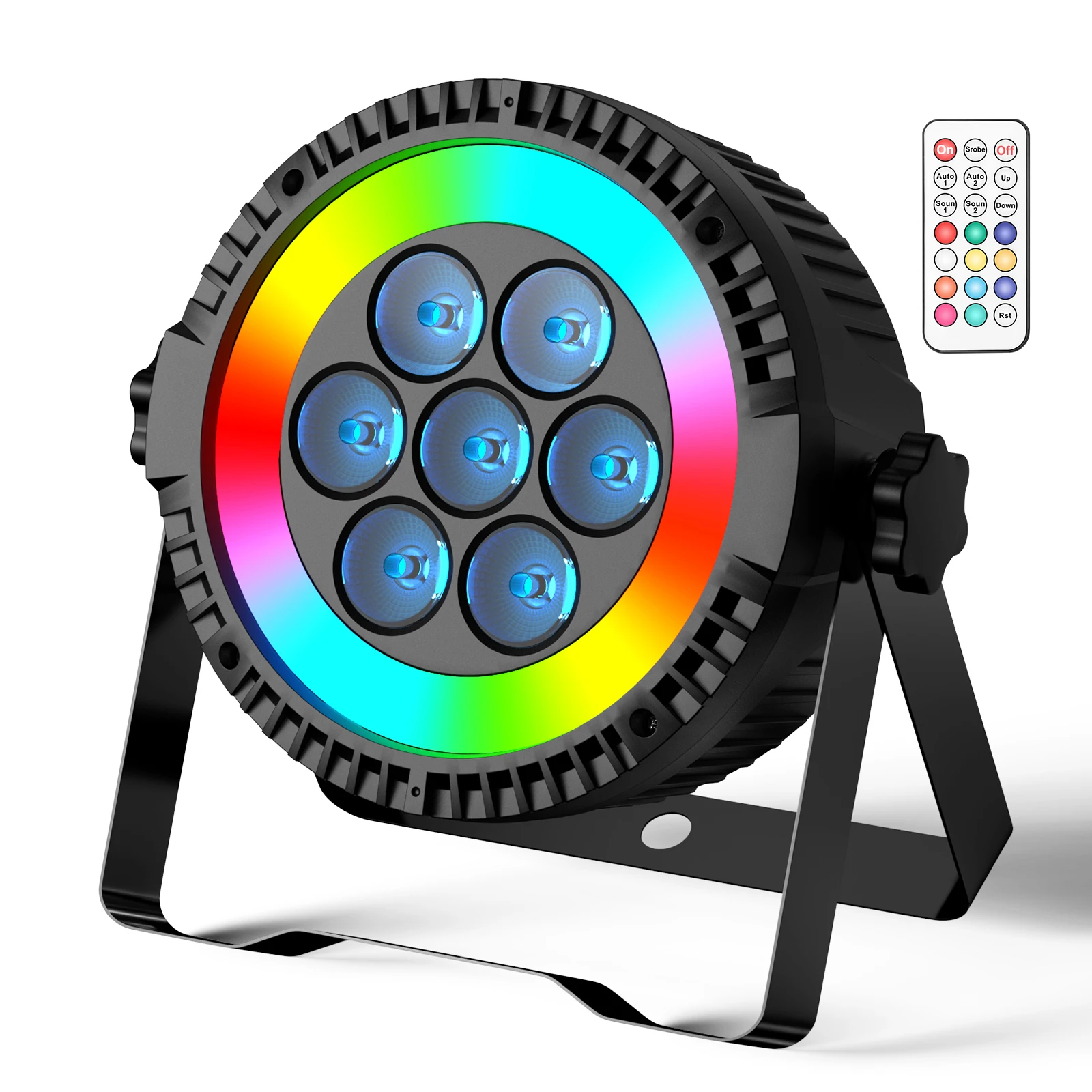 A buon mercato Led Rgbw 4 in1 Led Party Disco Club Night Dj Light Dmx512 telecomando illuminazione 7Pcs Led Par Lights