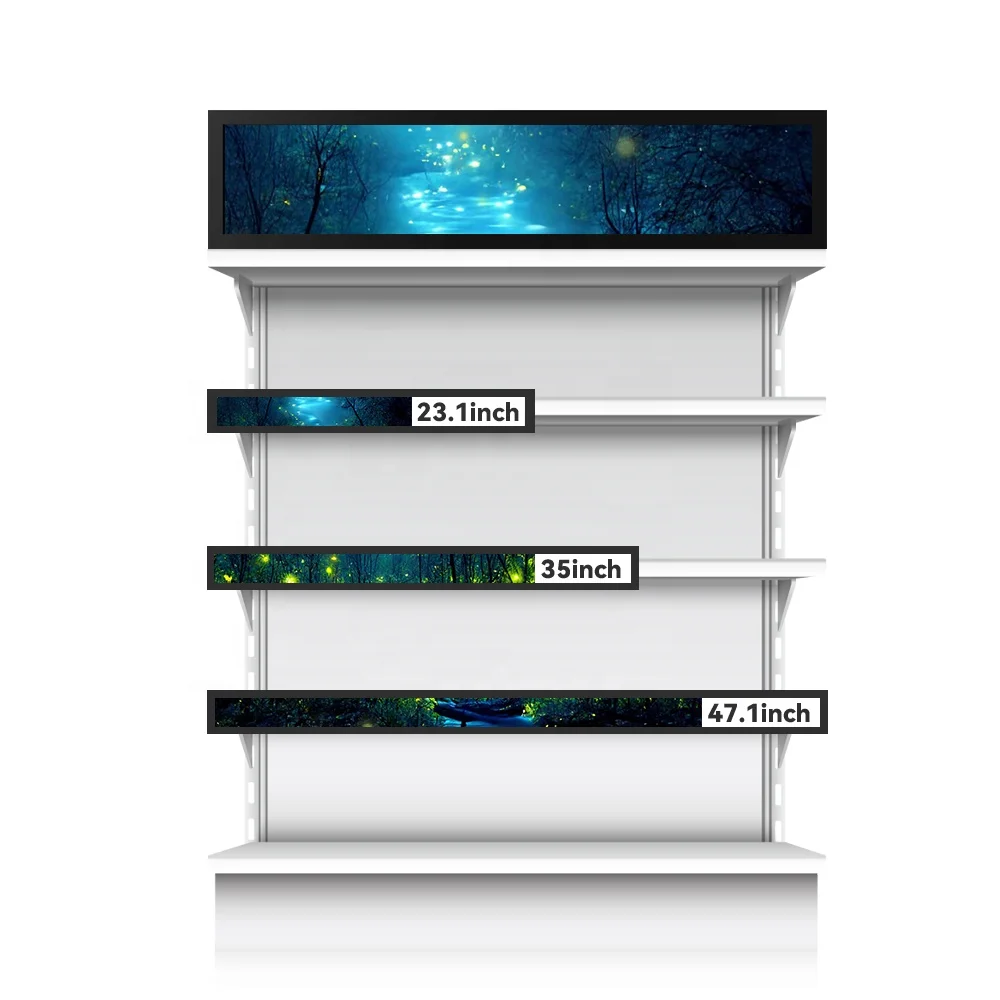 Schermo LCD da 35 pollici schermo pubblicitario ultra ampio schermo barra allungata tft mensola lcd