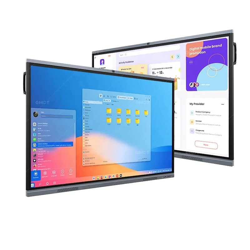 Schermo Interattivo Smart 4K HD da 65/75/86/98 Pollici Lavagna Digitale Multi-Touch a 40 Punti Garanzia di 2 Anni Android Windows per Riunioni