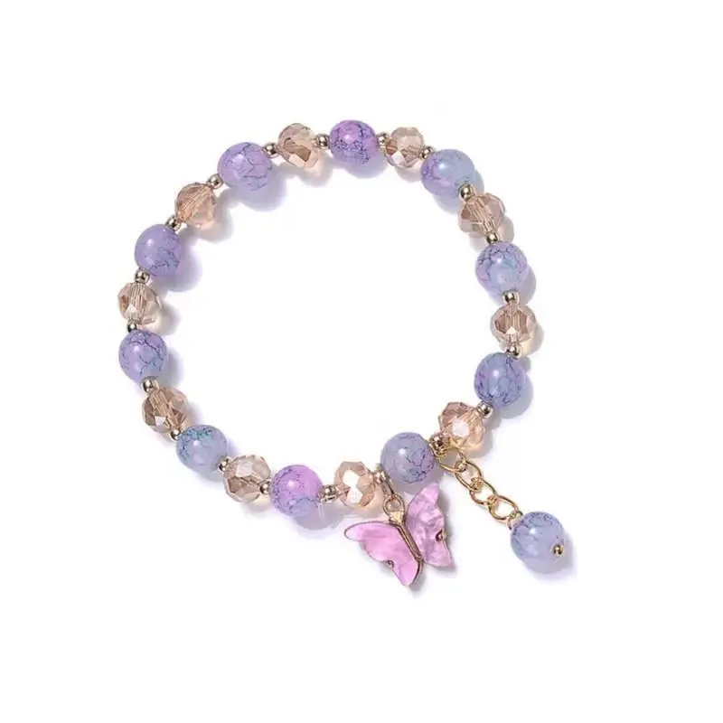 AA016182 bracciali elastici a forma di farfalla con ciondolo a forma di farfalla gioielli fortunati bracciale in cristallo curativo