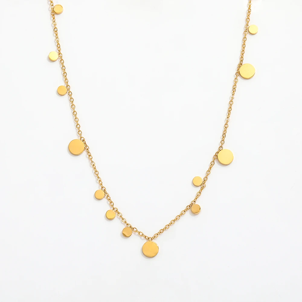 Joolim Dei Monili 18K Placcato Oro Dainty Cerchio Del Pendente Della Collana di Gioielli In Acciaio Inox Appannamento Trasporto del Commercio All'ingrosso Dei Monili