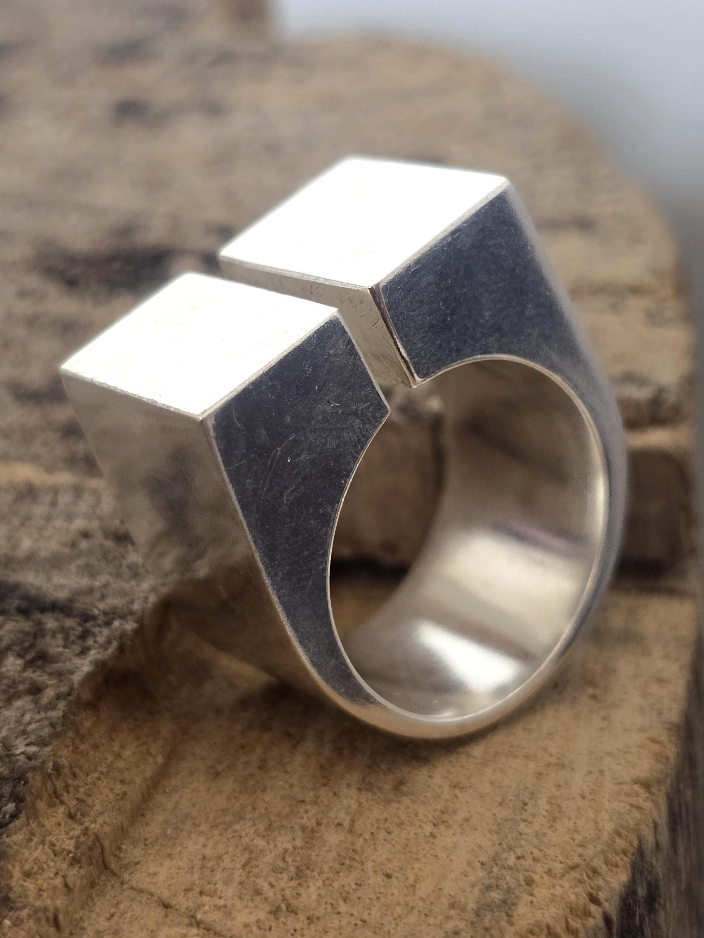 Anello con sigillo unico in argento massiccio 925 Anello con sigillo fatto a mano in argento massiccio Anello con sigillo quadrato Anello mignolo in a