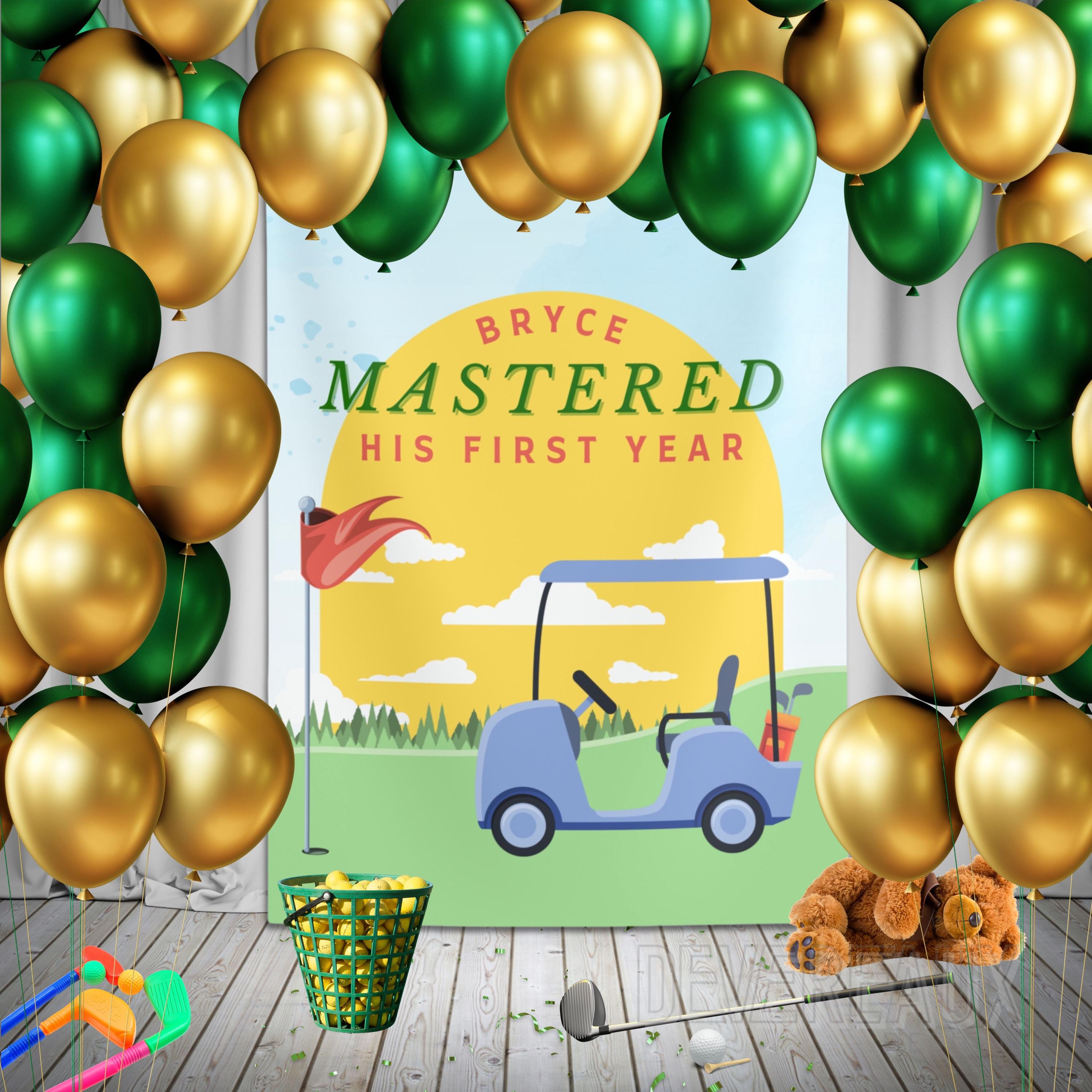Sfondo personalizzato per compleanno di golf, striscione per festa di compleanno Masters, decorazioni a tema Hole in One, arazzo da golf, cartello per