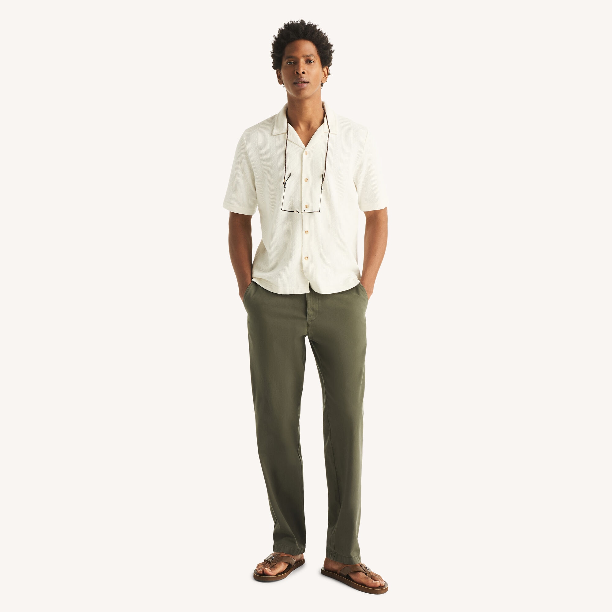 Nautica Men's Garment-Dyed Deck Pant 301 (Olive), 36x30