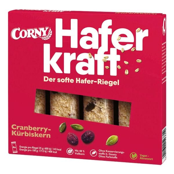 Corny Hafer-Riegel »Haferkraft Cranberry Kürbiskern« 4 Stück Image