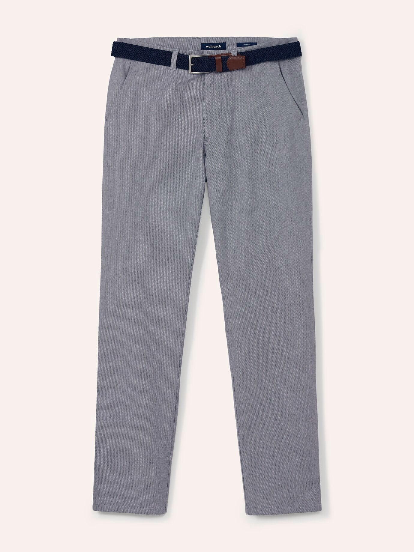 Walbusch Herren Gürtel Chinohose Grau minimal