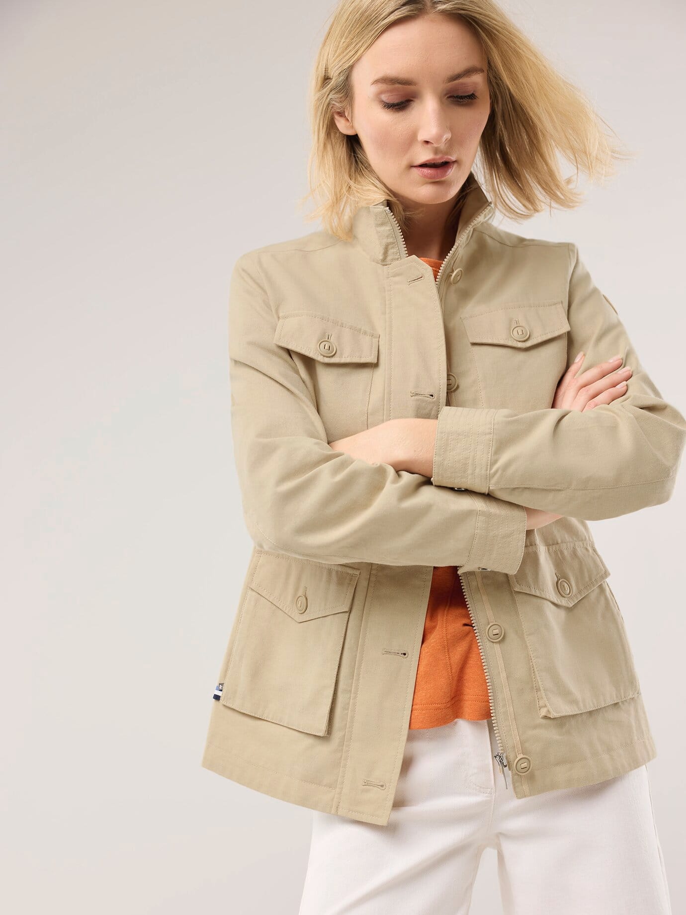 Walbusch Damen Cotton Feld-Jacke Beige