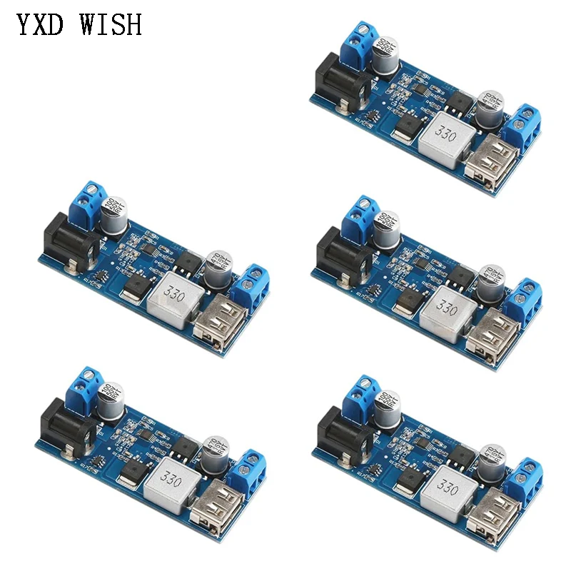 5 stücke DC DC 5A Step Down Buck Netzteil Modul 24 V/12 V zu 5 V Konverter Board PCB XY-3606 DC-DC Step-Down Converter Board Image