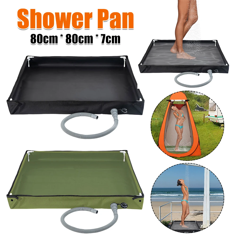 770 g leichte faltbare Duschwanne mit 80 cm Abflussrohr, Camping-Tablett, Camping-Duschzelt, Bodenbasis für Wohnmobil, Outdoor-Camping Image
