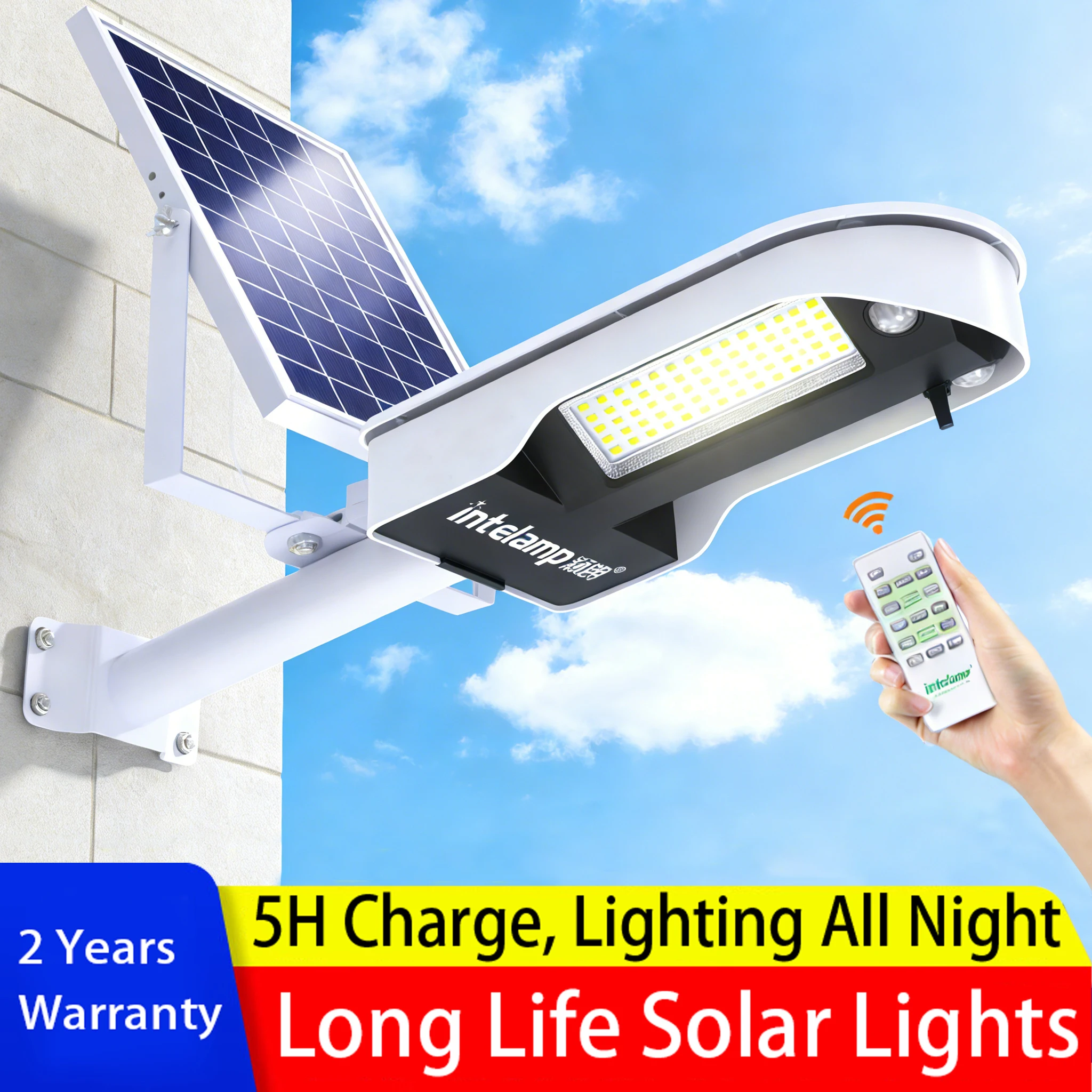 3000LM Leistungsstärkste LED-Solarleuchte für Außenbereich mit Bewegungssensor, IPX65 Wasserdichte Solar-Straßenlampe, Gartenlaterne Image