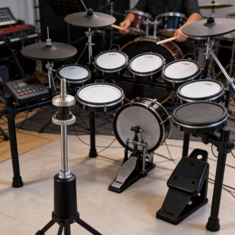 Elektronisches Schlagzeug mit Cowbell-Trigger, 7-Pad E-Drums Set für Anfänger und professionelle Musiker Image