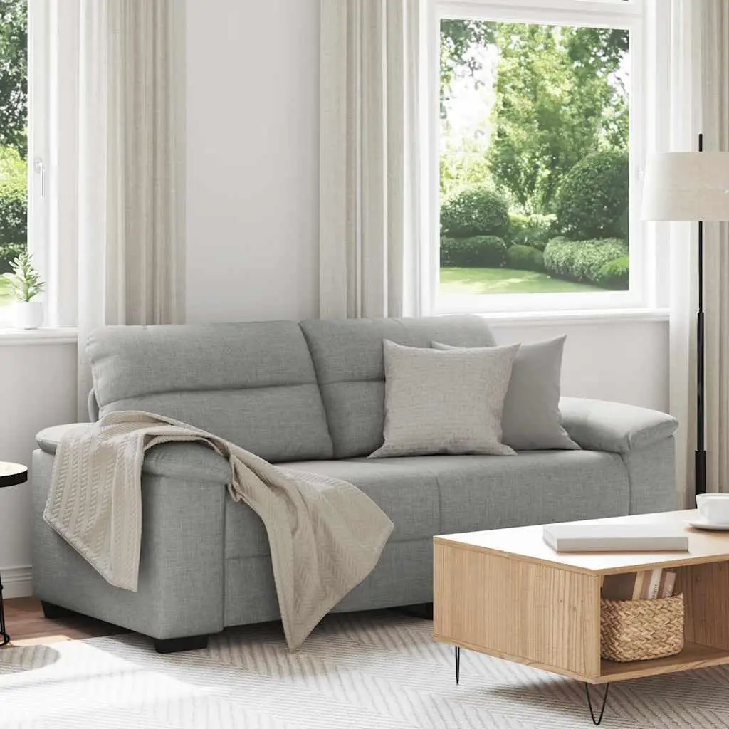2-Sitzer-Polstersofa mit Armlehnen, modernes Loveseat für Wohnzimmer, Schlafzimmer, 140 cm, Stoff, Grau, individuell gestaltet