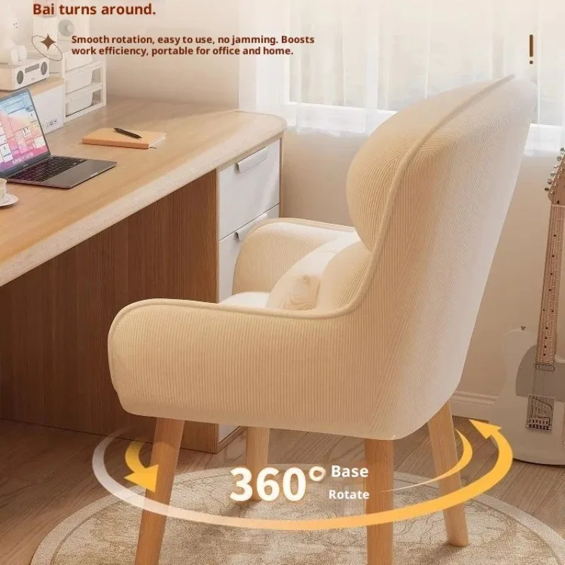 Schlafzimmerstuhl, Rückenlehnen-Make-up, Ankleidestuhl, Stoff, Computer im Studentenwohnheim, Arbeitszimmerstuhl für zu Hause, 360° drehbar Image