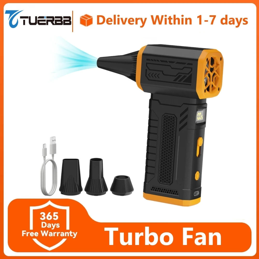 TUERBB 130000 RPM Turbo-Hochleistungslüfter, 10-Gang mit Display, Schnelles Aufladen für Haus/Auto/Outdoor-Reinigung Image