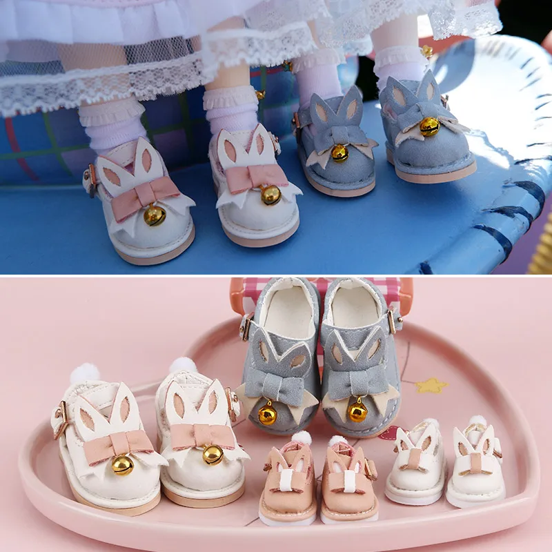 1/6 Bjd Puppe Flache Kaninchen Schuhe Mit Glocken Mode Puppe Casual Schuhe Puppe Zubehör Für 30cm Puppe 1/6 Bjd Yosd Msd Puppe