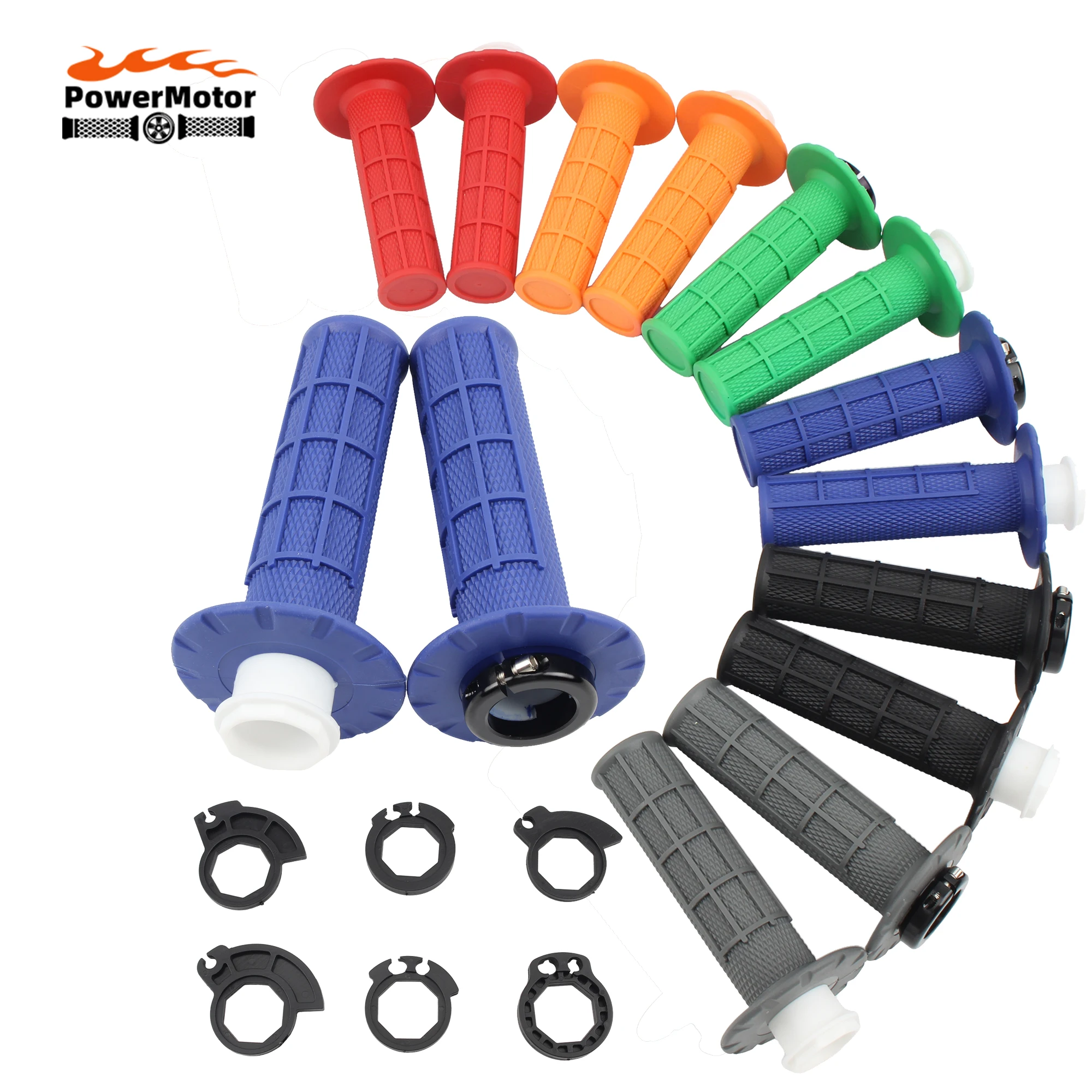6-farbige Universal-Motorradgriffe mit Snap-on Cam Lock-on-Griffen für KTM CRF SXF EXC Yamaha Suzuki Motorrad-Lenkergriffe Image