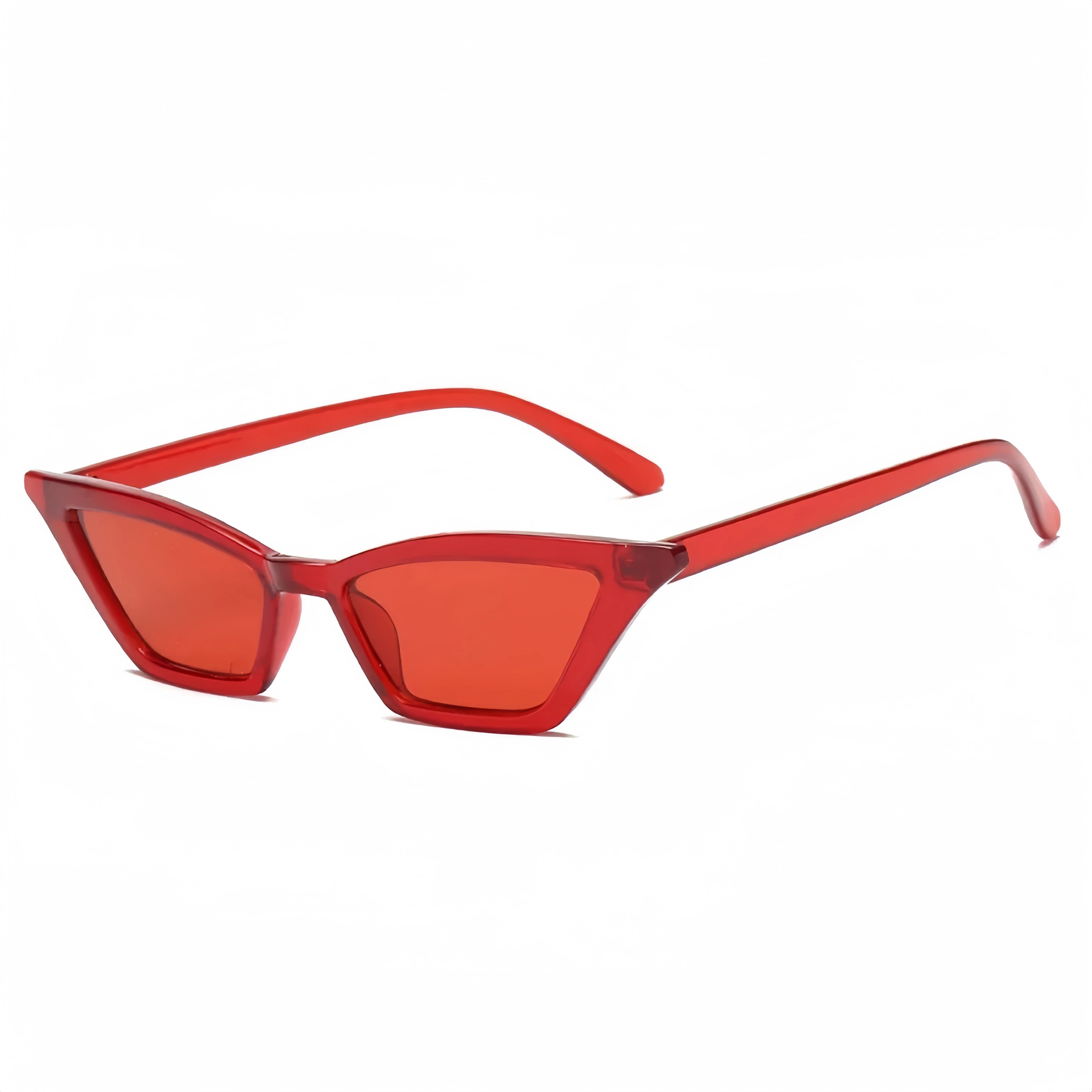 Sexy Retro Dreieck Sonnenbrille Frauen Kleine Cat Eye Schwarz Weiß Vintage Günstige Damen Sonnenbrille Rot UV400 Weiblich Image