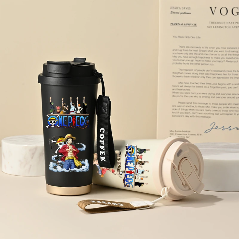 Ein Stück Edelstahl Isolierte Tasse Große Kapazität Tragbare Wasserflasche Cartoon Anime Wasserglas Jungen Mädchen Wasserkocher Geschenk Image