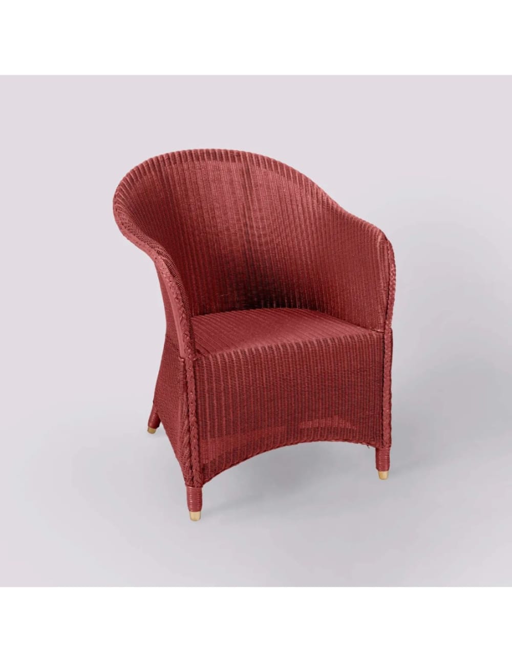 Fauteuil laqué en Lloyd Loom rouge rubis
