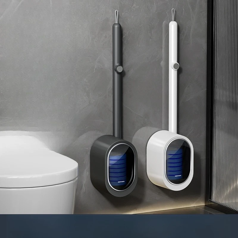 Einweg-Toilettenbürste ohne Bohren - Tragbare und Waschbare Badezimmerbürste zur Wandmontage - Toilettenreinigungsbürste Image