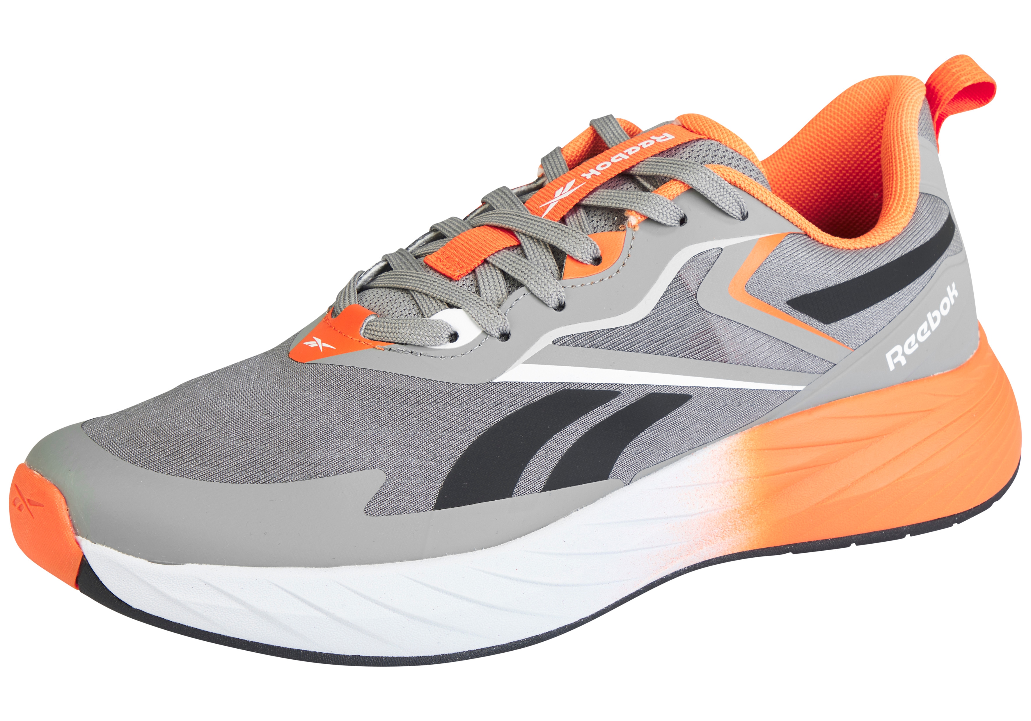 Laufschuh REEBOK "VERSE", Herren, Gr. 40, grau, schwarz, atomic tangerine, Synthetik, Textil, Schuhe Laufschuh