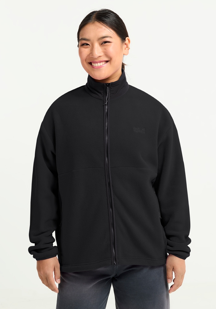 Fleecejacke JACK WOLFSKIN "SUMETRO FZ W", Damen, Gr. XL (46), schwarz, Obermaterial: 100% POLYESTER. Futter: 100% POLYESTER, Jacken Fleecejacke
