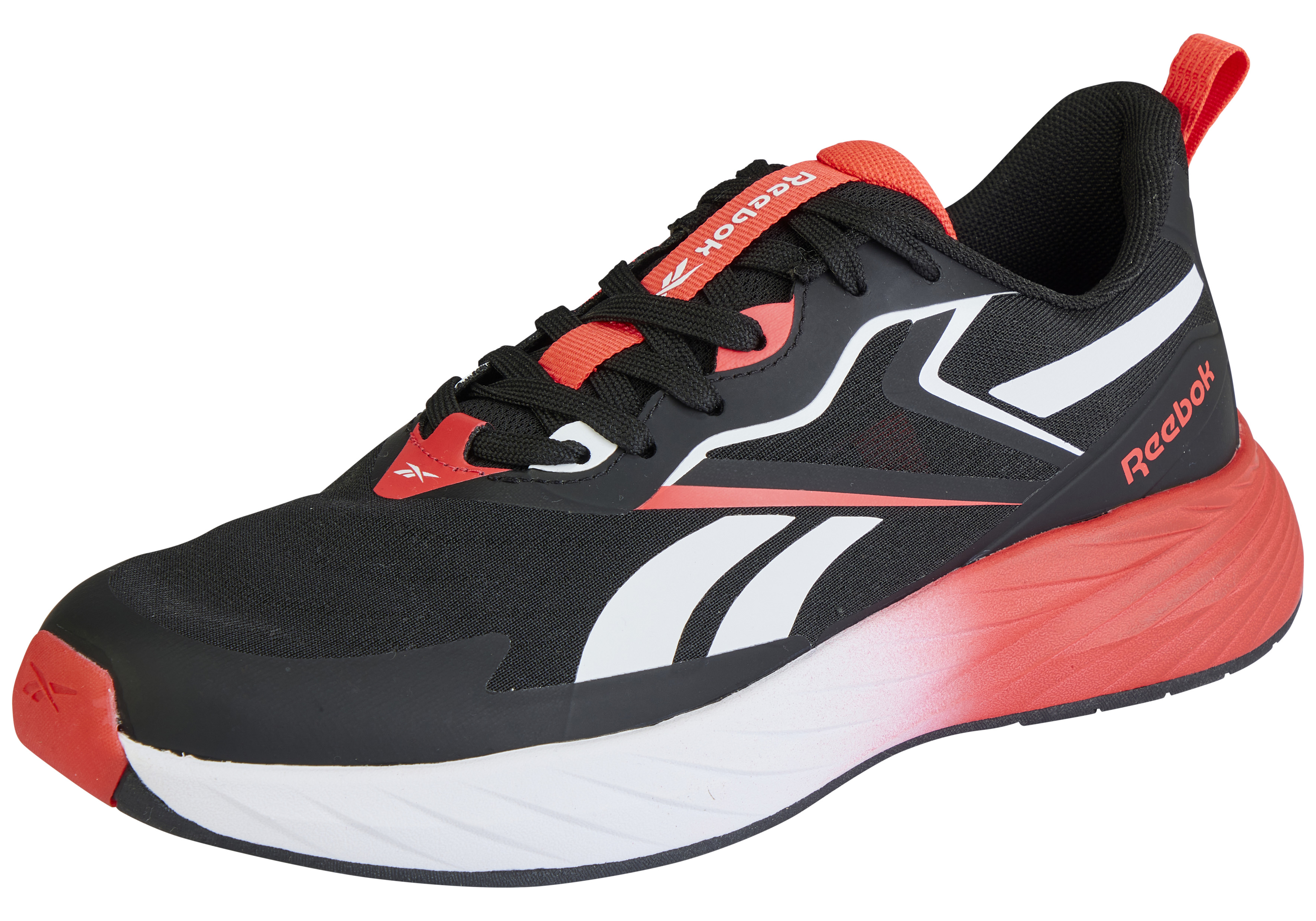 Laufschuh REEBOK "VERSE", Herren, Gr. 40, schwarz, weiß, energy rot, Synthetik, Textil, Schuhe Laufschuh