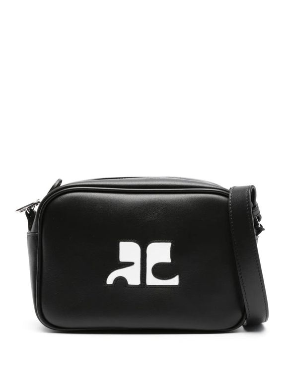 Reedition Leather Shoulder Bag - Black - Courreges Messenger
