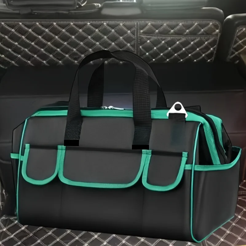 Sac à outils robuste, petits sacs à outils à bouche large, rangement organisateur de boîte à outils à poignée souple, grand sac à outils pour électricien à fermeture éclair