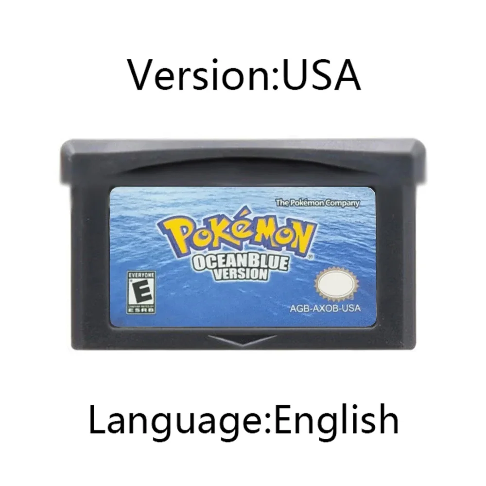 Pokemon GBA Series Game Cartridge,32-Bit Video Game Console Card,Fuligin AshGray Liquid Crystal My Ass US Version. For GBA NDS